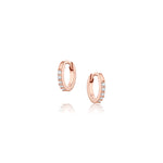 Mini White Diamond Hoops - 10mm [RG]