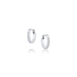 Mini White Diamond Hoops - 10mm [WG]