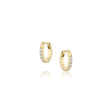 Mini White Diamond Hoops - 10mm [YG]