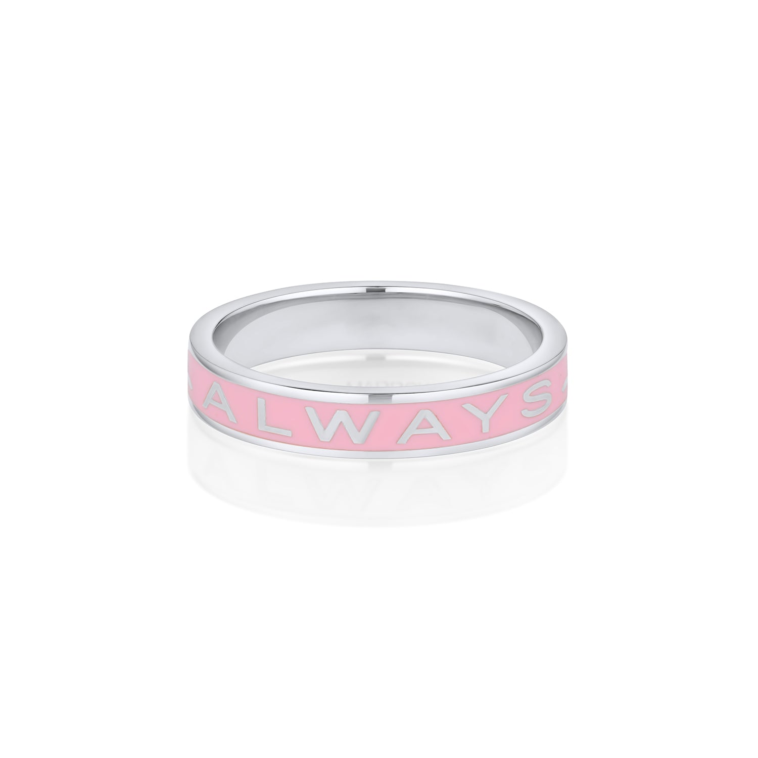 "Always" Gold Memory Ring - Pink Enamel