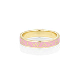 "Always" Gold Memory Ring - Pink Enamel