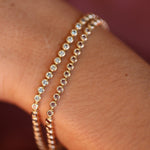 3.13tcw Pink Sapphire tennis Bracelet [on wrist]