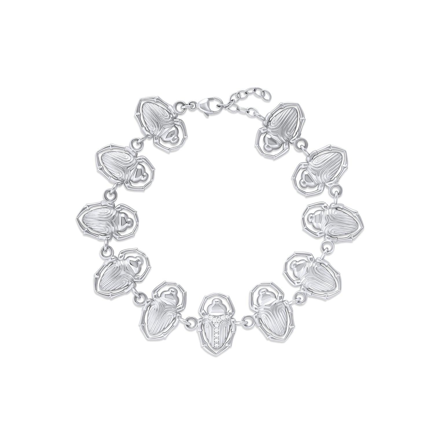 Scarab Protection Bracelet [White Gold]