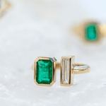 1.57ct Emerald and Diamond Toi et Moi Ring - Marrow Fine