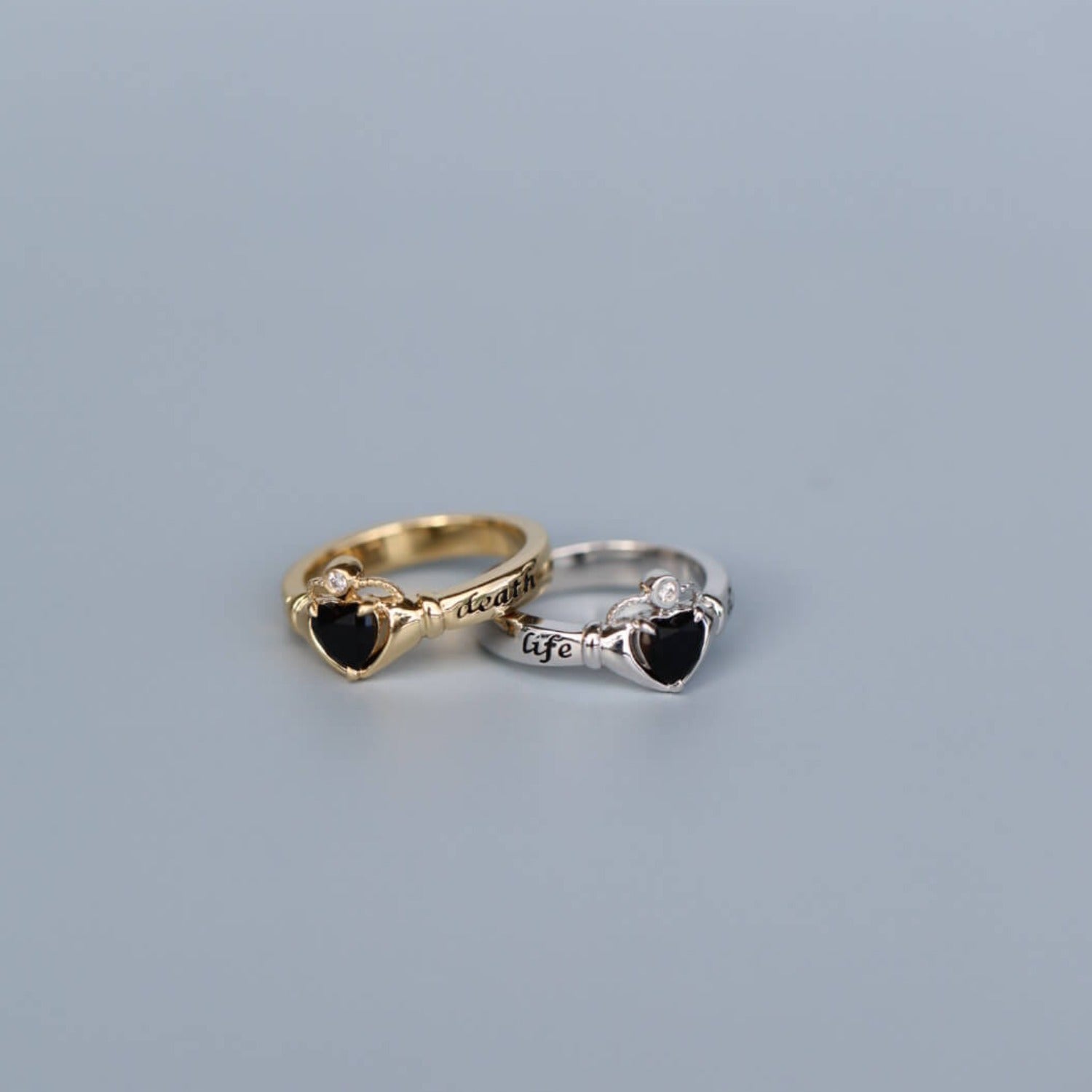 Image of two Marrow x Sammi 5mm Onyx Sempre Rings