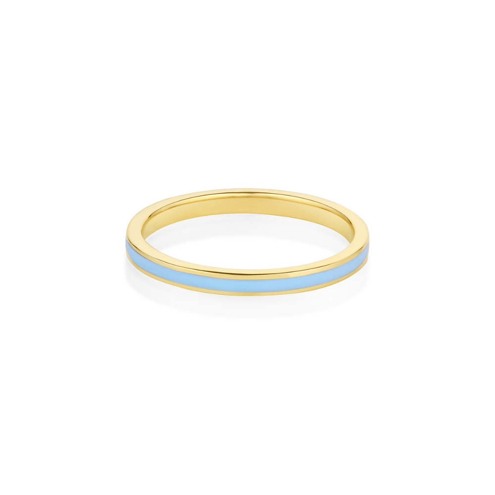 Something Blue Enamel Band [Yellow Gold]