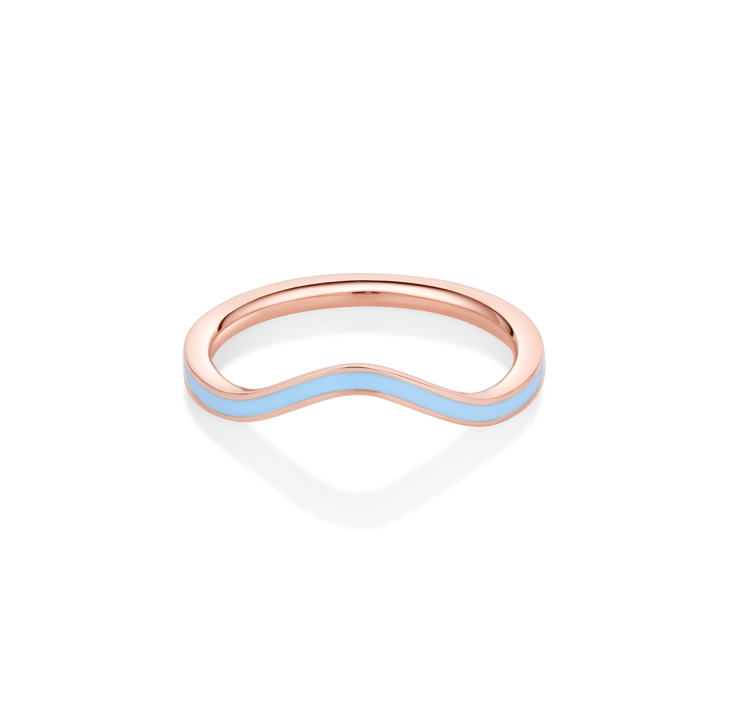 Something Blue Enamel Wave Band [Rose Gold]