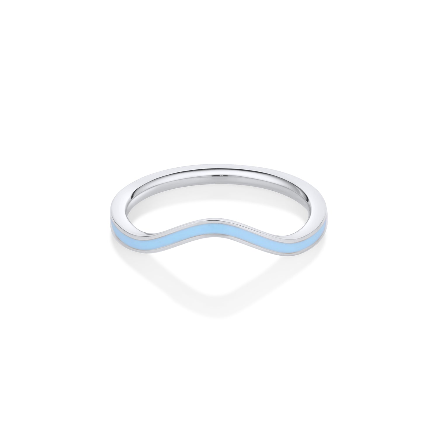 Something Blue Enamel Wave Band [White Gold]