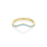 Something Blue Enamel Wave Band [Yellow Gold]