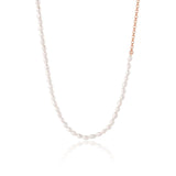 Tear Drop Pearl Necklace [Rose Gold]