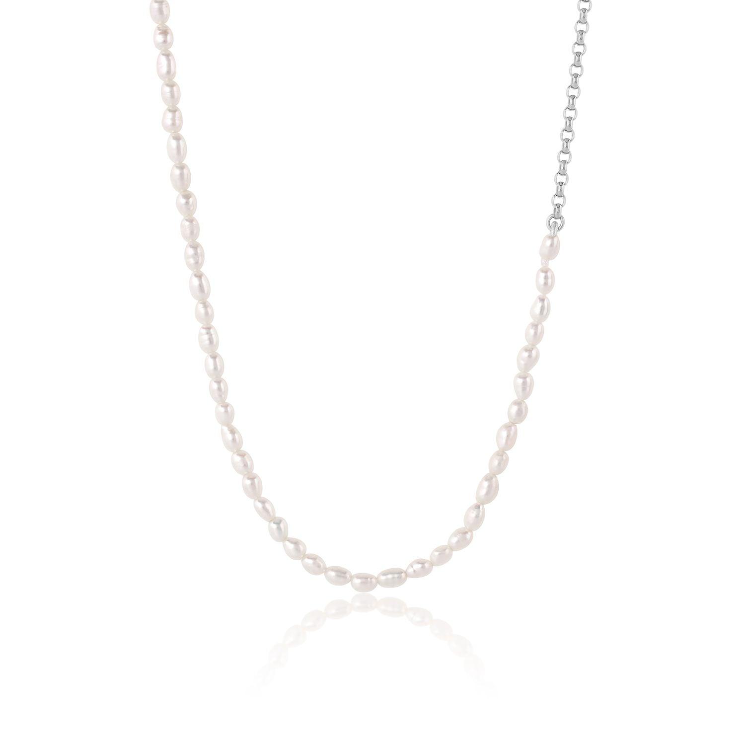 Tear Drop Pearl Necklace [White Gold]