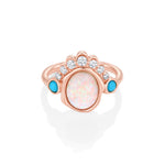 The Mary Opal Abstract Bezel Ring [rose gold]