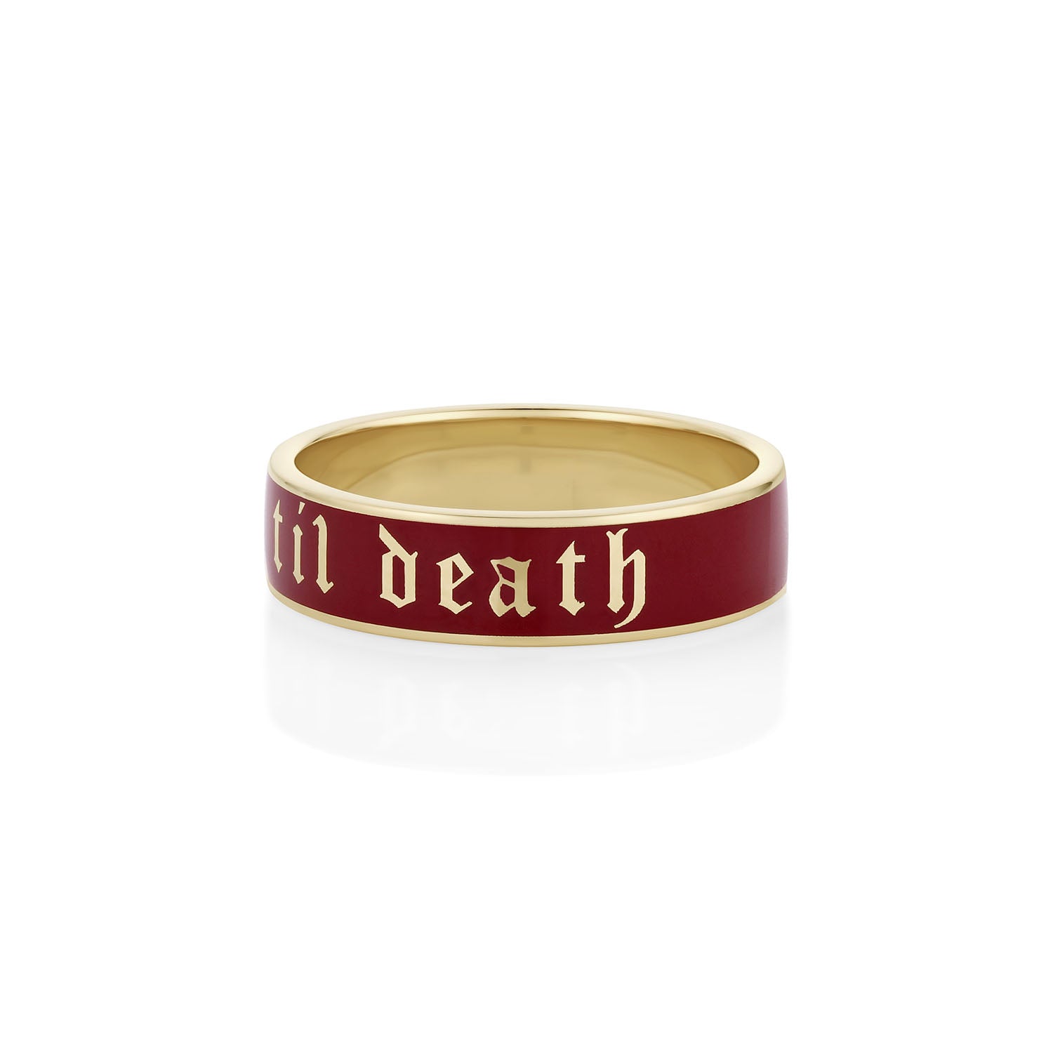 Til Death Cherry Mocha Enamel Band - 6mm side view