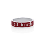 Til Death Cherry Mocha Enamel Band - 6mm [White Gold]