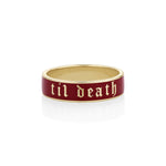 Til Death Cherry Mocha Enamel Band - 6mm [Yellow Gold]