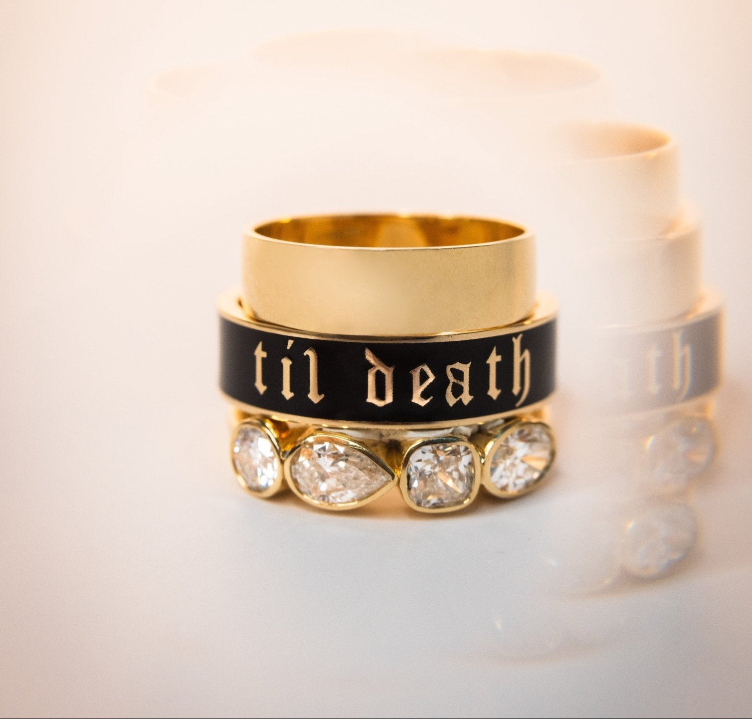 Stack featuring the Til Death Black Enamel Band - 6mm