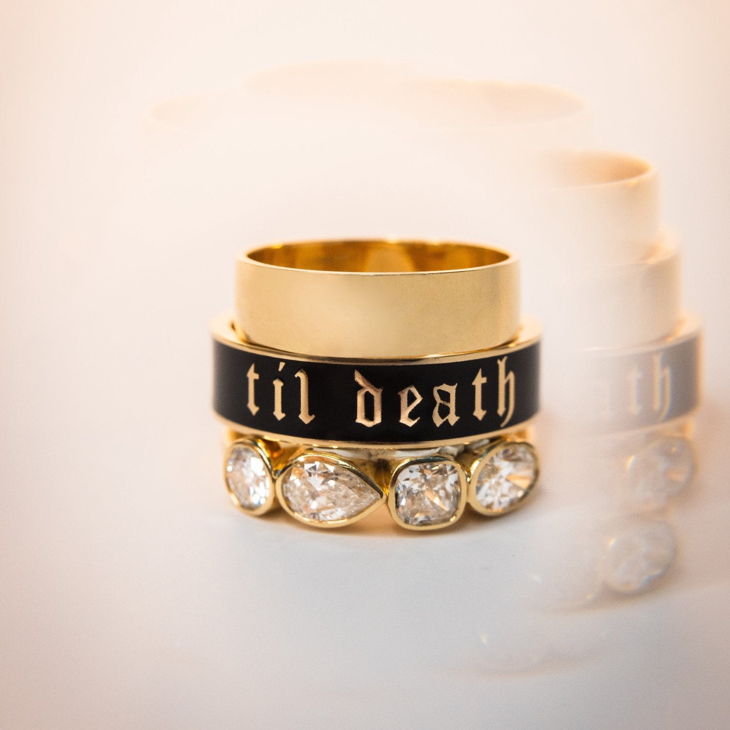 Stack featuring the Til Death Black Enamel Band - 6mm