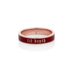 Til Death Cherry Mocha Enamel Band - 4mm [Rose Gold]