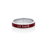 Til Death Cherry Mocha Enamel Band - 4mm [White Gold]