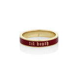 Til Death Cherry Mocha Enamel Band - 4mm [Yellow Gold]