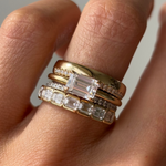 UGC of White Diamond Melinda Band stacked with other Marrow Fine rings