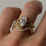 UGC photo of Everyday Squiggle Ring and White Diamond Squiggle Ring stacked together