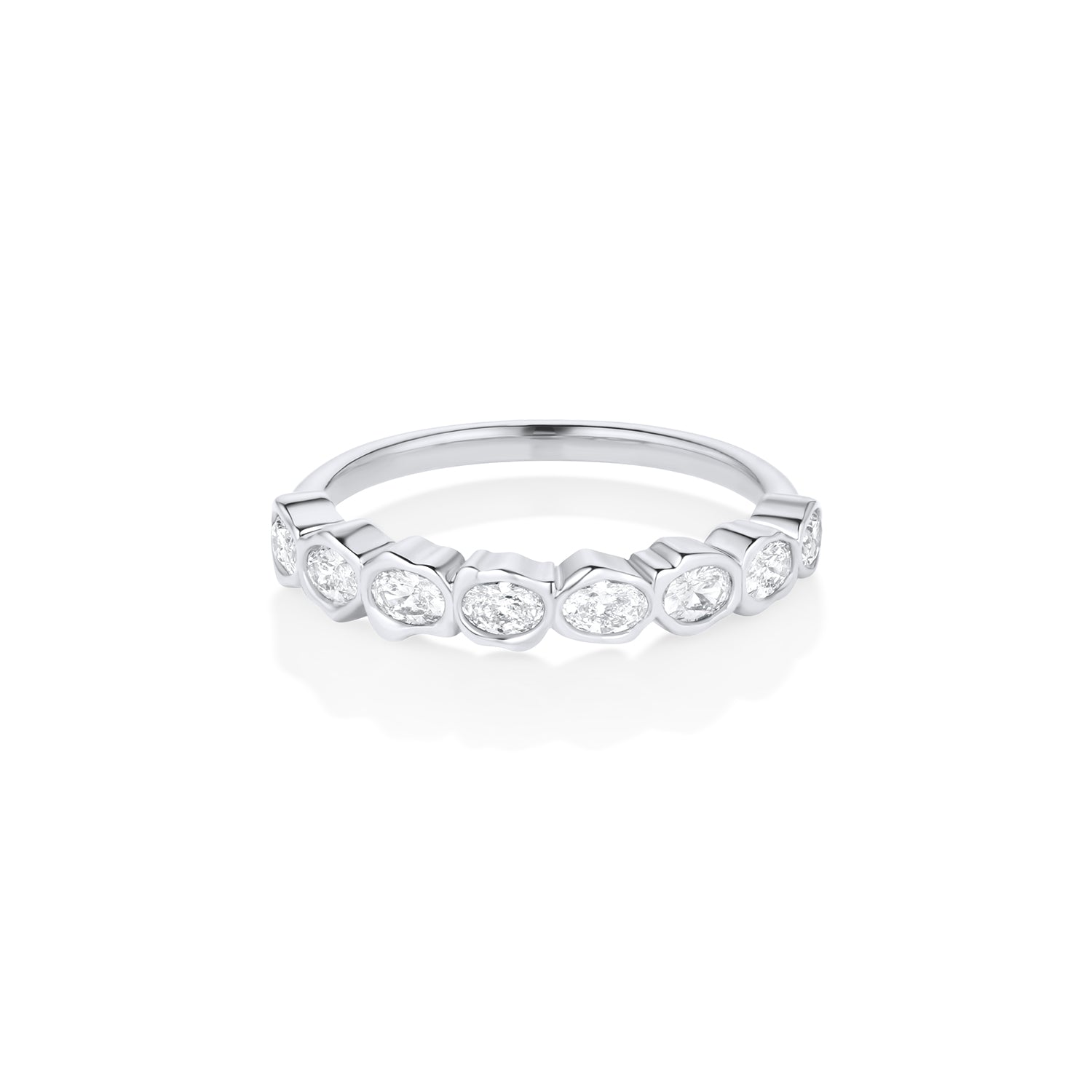 White Diamond Abstract Bezel Band [White Gold]