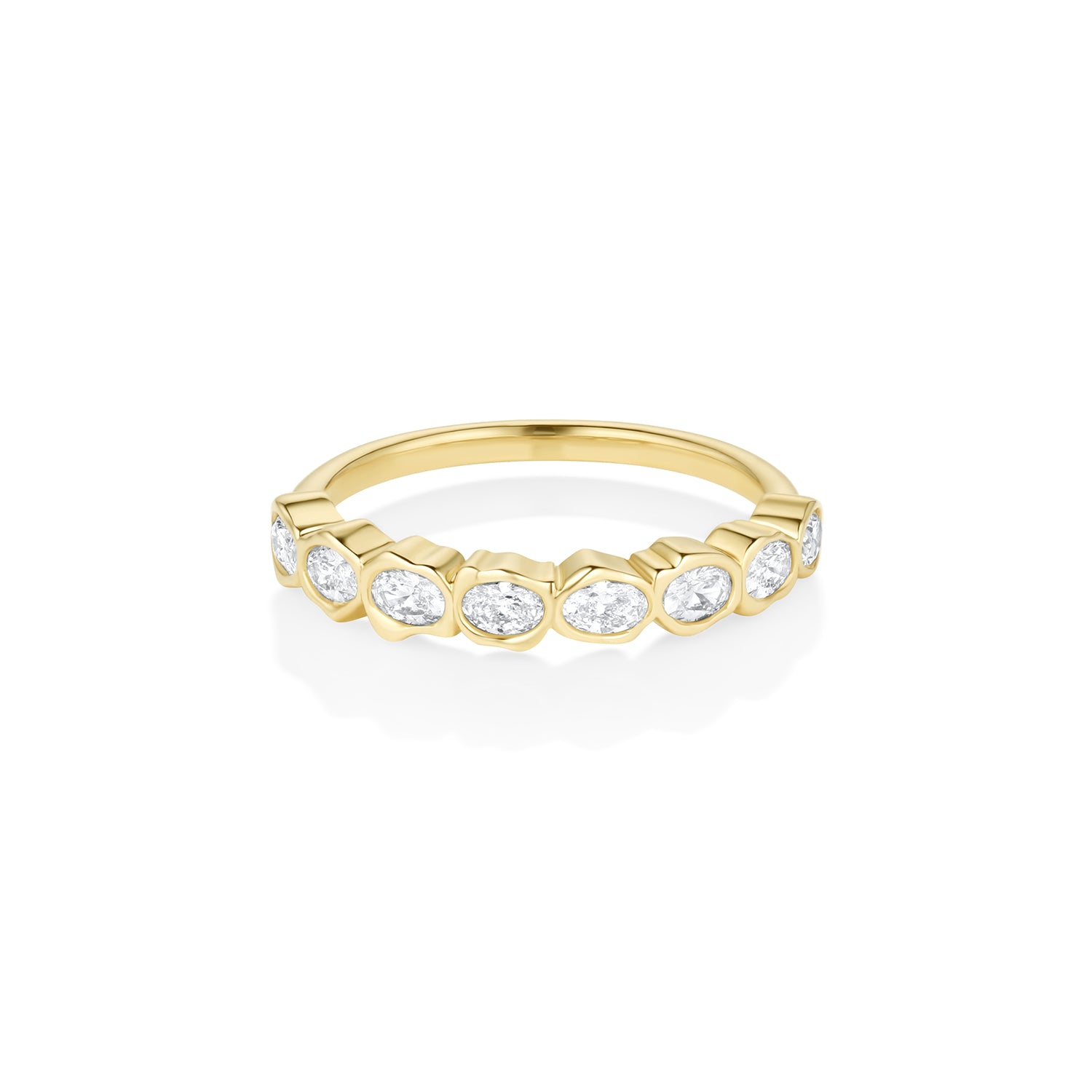 White Diamond Abstract Bezel Band [Yellow Gold]