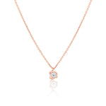 White Diamond Abstract Bezel Necklace [rose gold]