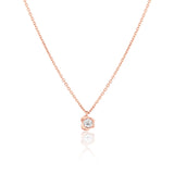 White Diamond Abstract Bezel Necklace [rose gold]