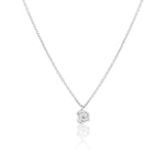 White Diamond Abstract Bezel Necklace [white gold]