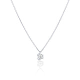 White Diamond Abstract Bezel Necklace [white gold]