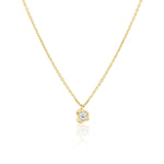 White Diamond Abstract Bezel Necklace [yellow gold]