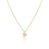 White Diamond Abstract Bezel Necklace [yellow gold]