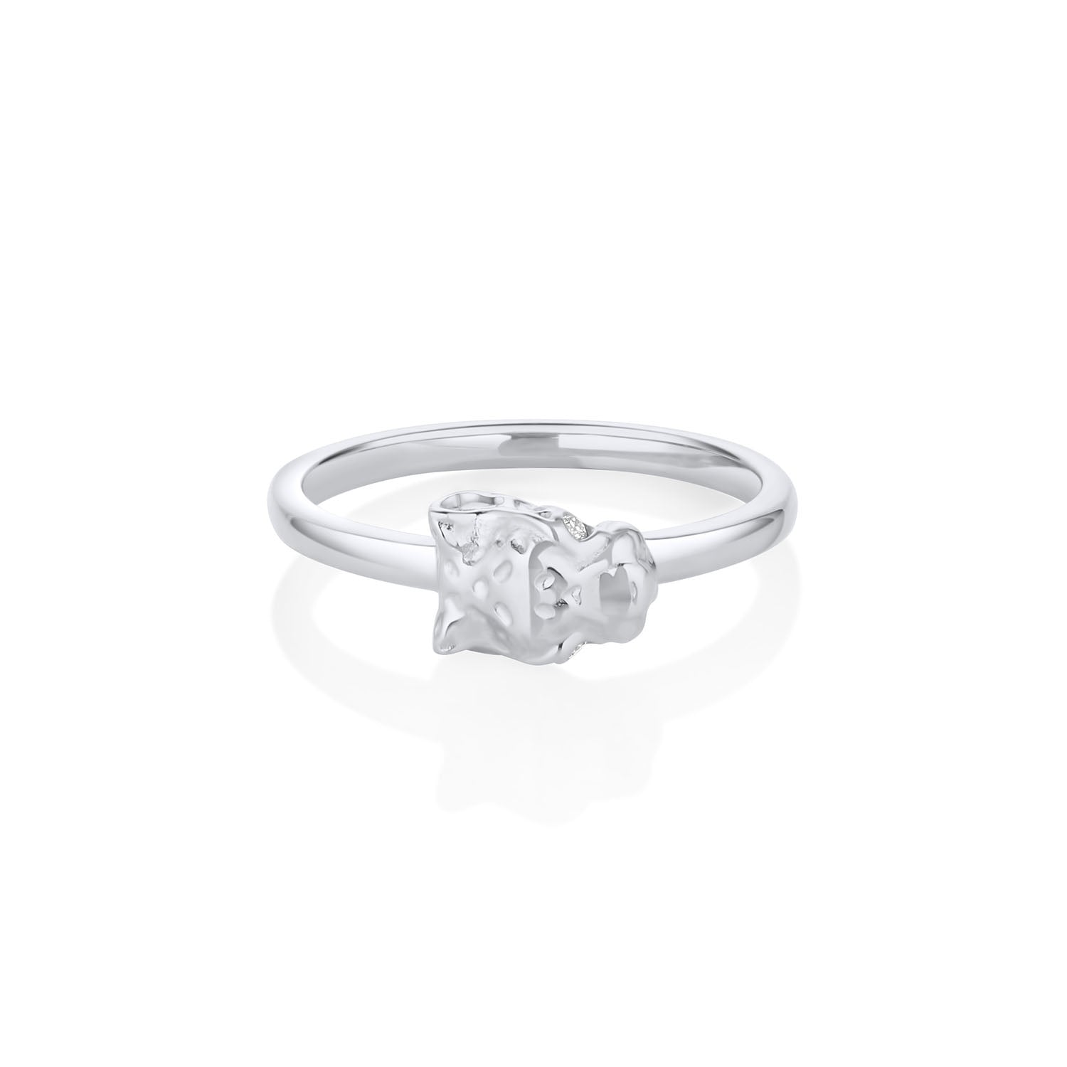 White Diamond Cheetah Ring [White Gold]