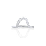 White Diamond Mini Lucy Wave Band [White Gold]