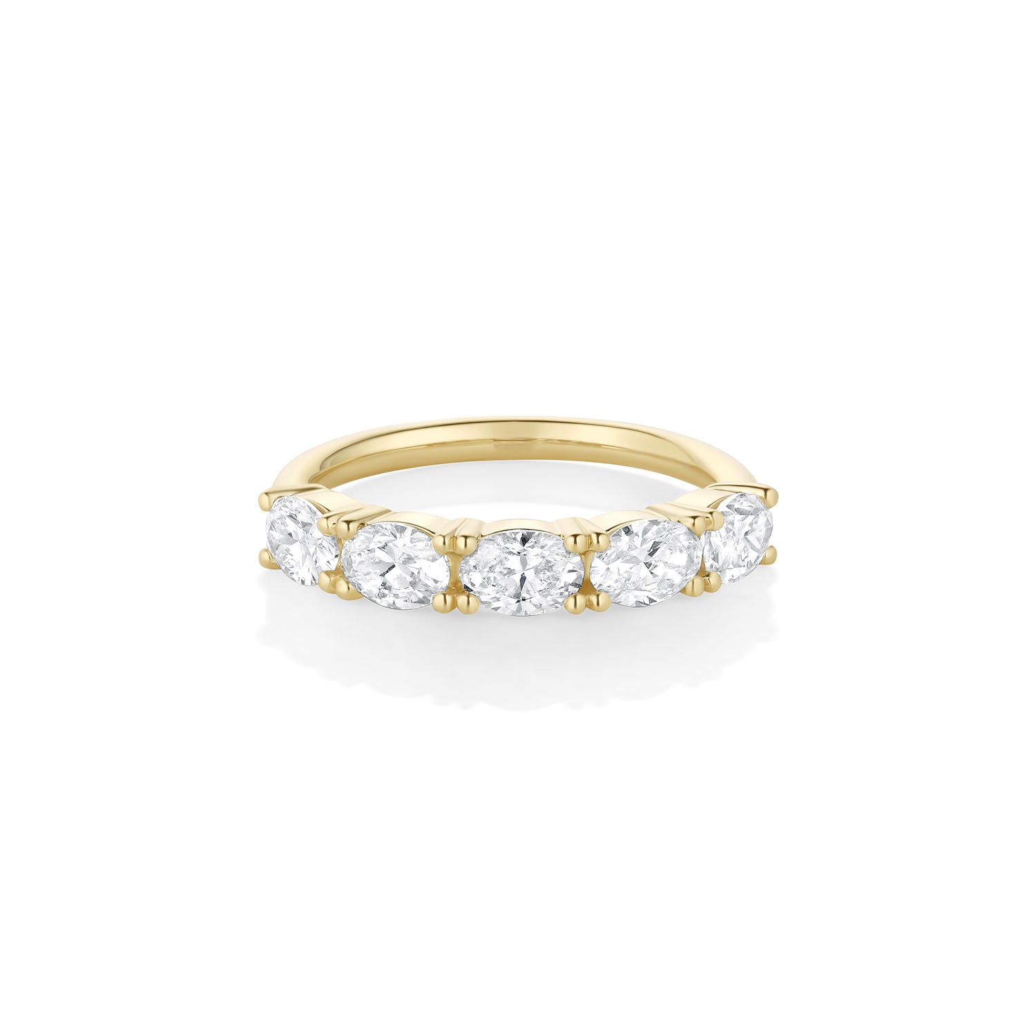 White Diamond East/West Liv Band [Yellow Gold]