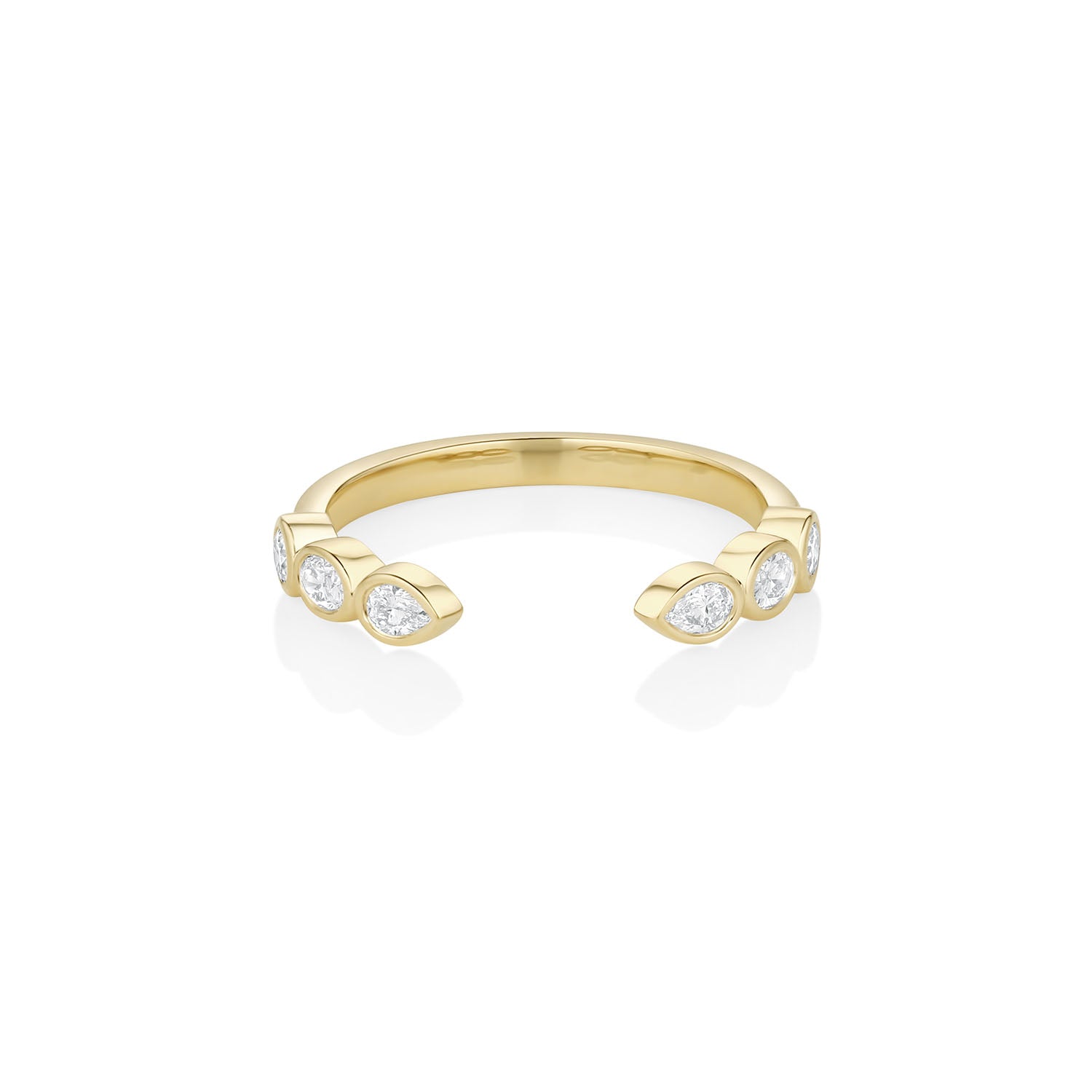 White Diamond Mixed Shape Cosmic Light Band [Yellow Gold]