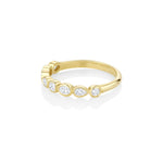 White Diamond Simple Shapes Band Side View [Yellow Gold]