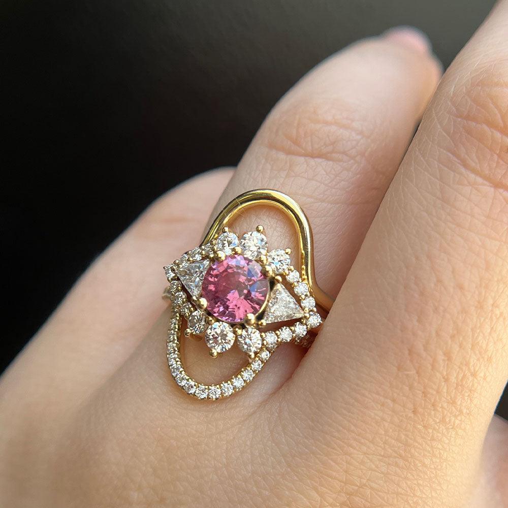 1.49ct Pink Sapphire Art Deco Ring - Marrow Fine