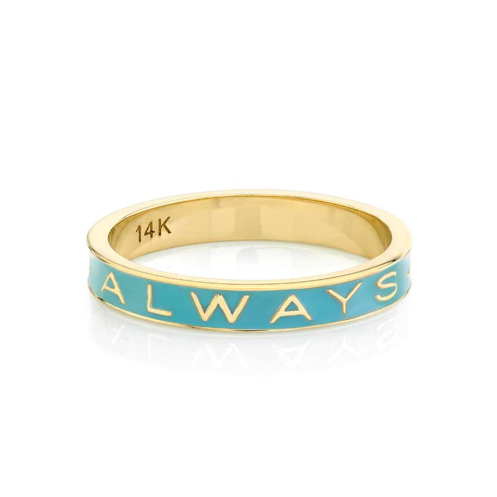 Marrow Fine Blue Always Enamel Always Memory Ring [Yellow Gold]]