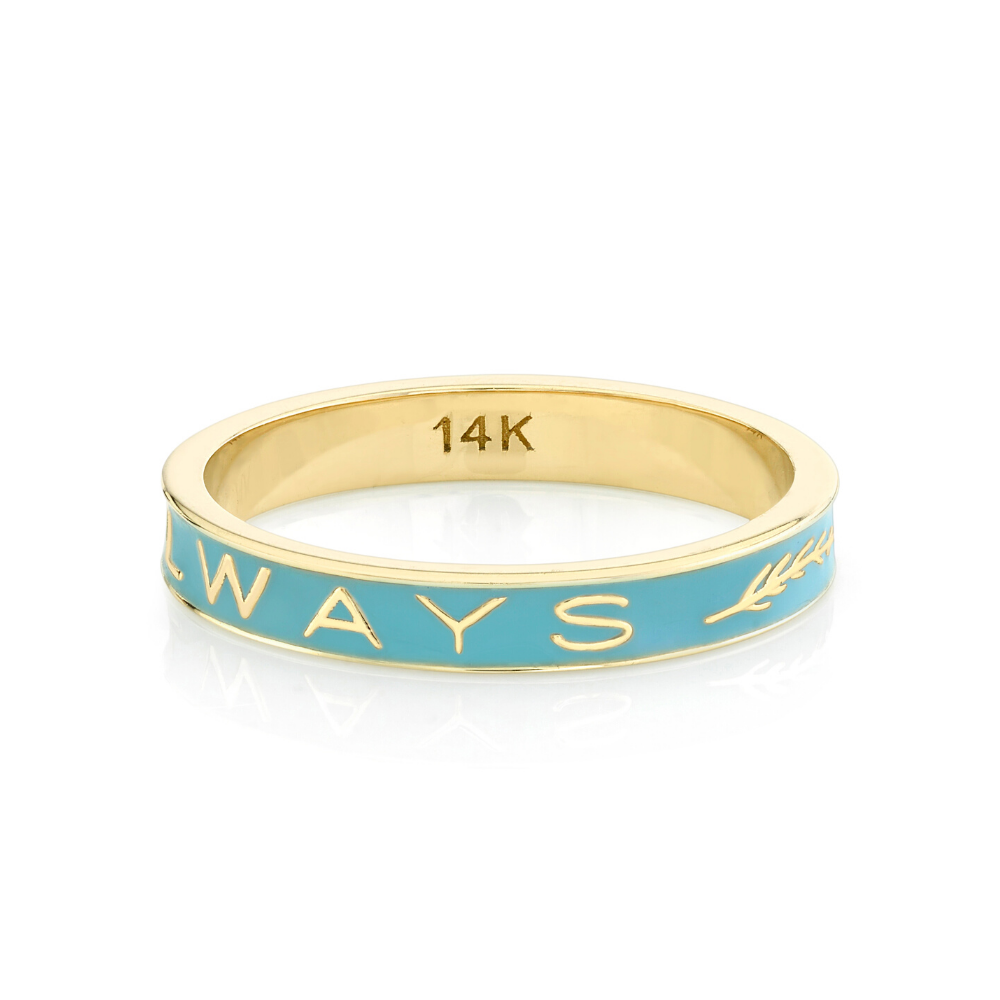 Marrow Fine Blue Always Enamel Always Memory Ring [Yellow Gold]