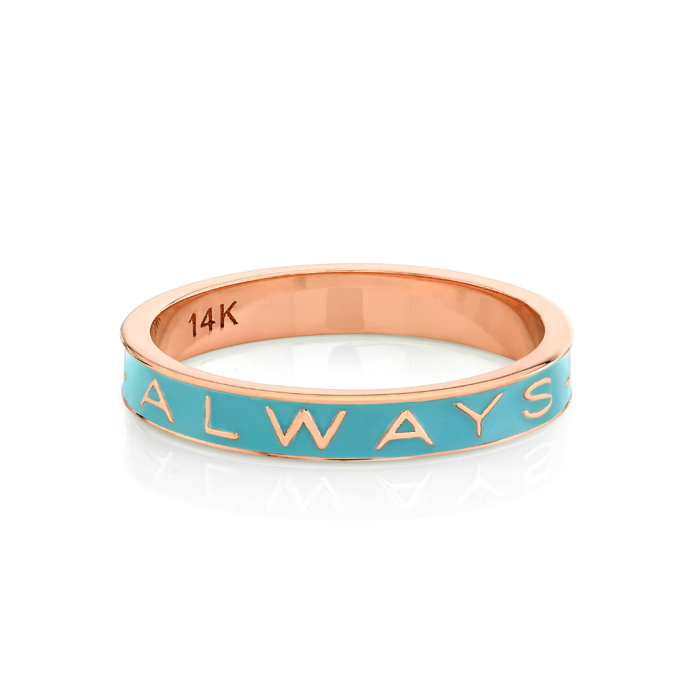 Marrow Fine Blue Always Enamel Always Memory Ring Rose Gold [Rose Gold]]