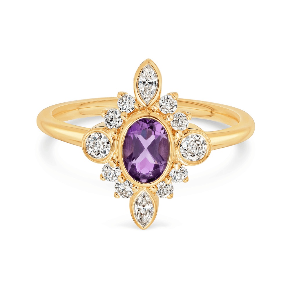 Marrow Fine Jewelry Amethyst Compass Ballerina Ring [Yellow Gold]