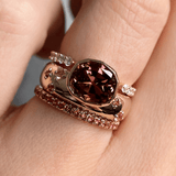 Red Spinel Bezel Ring & Sapphire Band - Marrow Fine