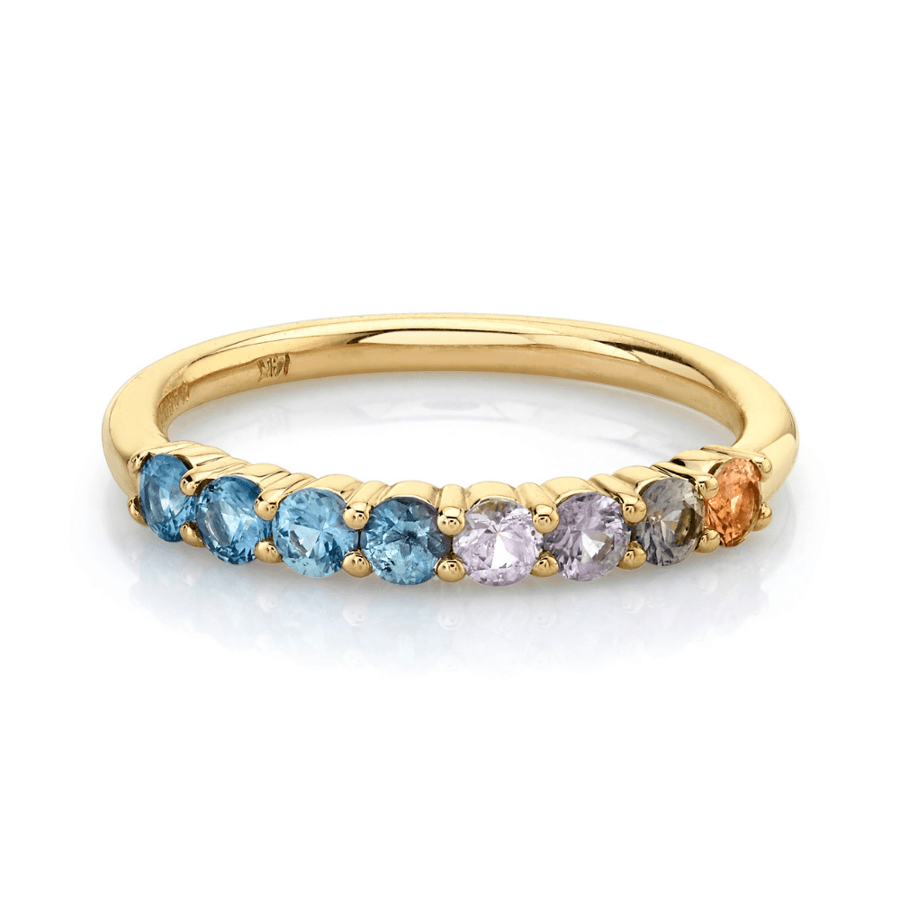 Marrow Fine Jewelry Gradient Sapphire Half Eternity Band [Yellow Gold]