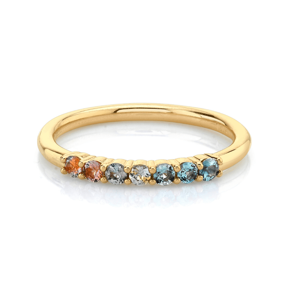 Marrow Fine Jewelry Gradient Sapphire Half Eternity Band [Yellow Gold]