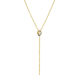 Marrow Fine Jewelry Opal Pear Lariat Solid Gold Chain Necklace [Yellow Gold]