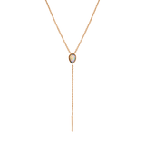 Marrow Fine Jewelry Opal Pear Lariat Solid Gold Chain Necklace [Rose Gold]