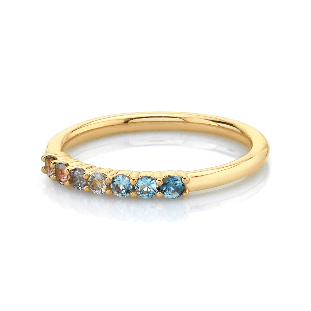 Marrow Fine Jewelry Gradient Sapphire Half Eternity Band [Yellow Gold]